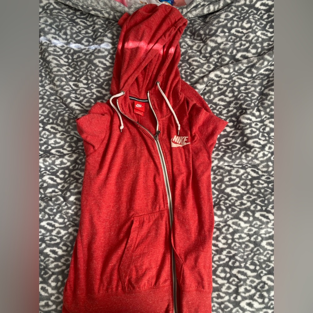 Red Nike Zip Up Hoodie